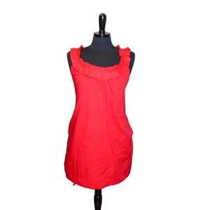 Fei Red A Line Mini Apron Dress Ruffles Size 4